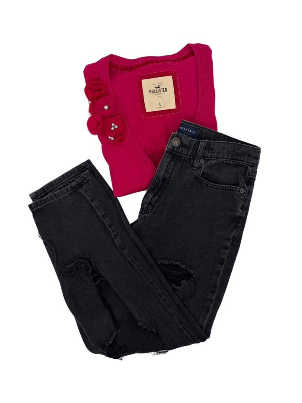 Aeropostale Black Distressed Mom Jeans High-Rise Boyfriend Style 4| Indie Sleaze - Picture 4 of 14